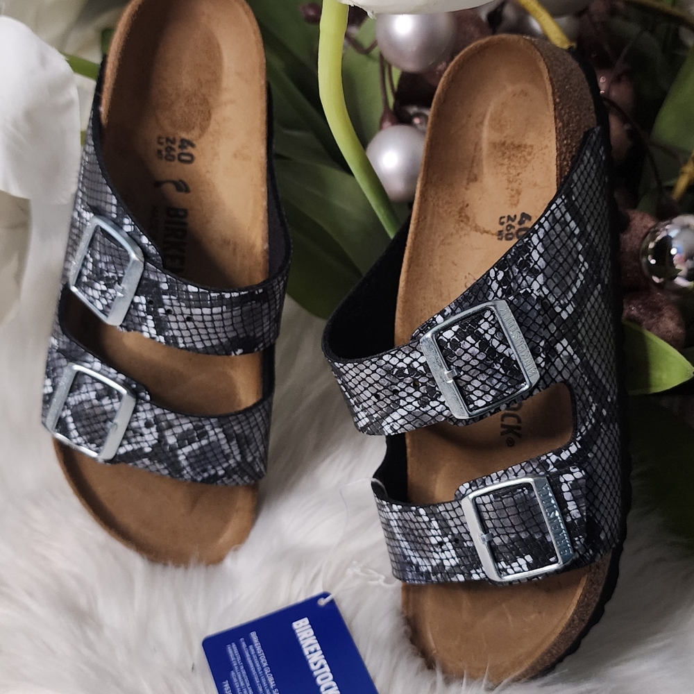 Birkenstock Arizona Slide Sandal Snake Print- Women's  New